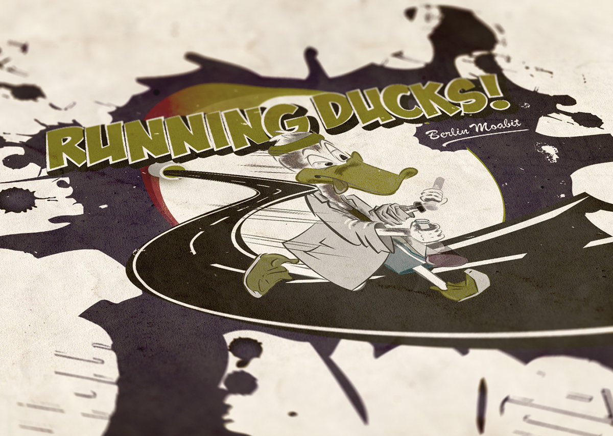 Illustration Running Ducks 03